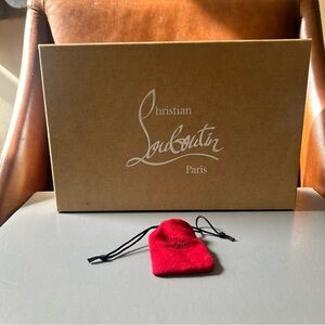 Empty Christian Louboutin Tan  Shoes Box with Replacement Caps